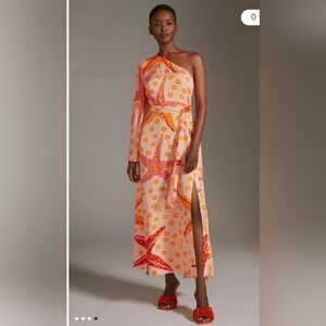 Farm x Anthropologie size large One-Shoulder Starfish Maxi Dress